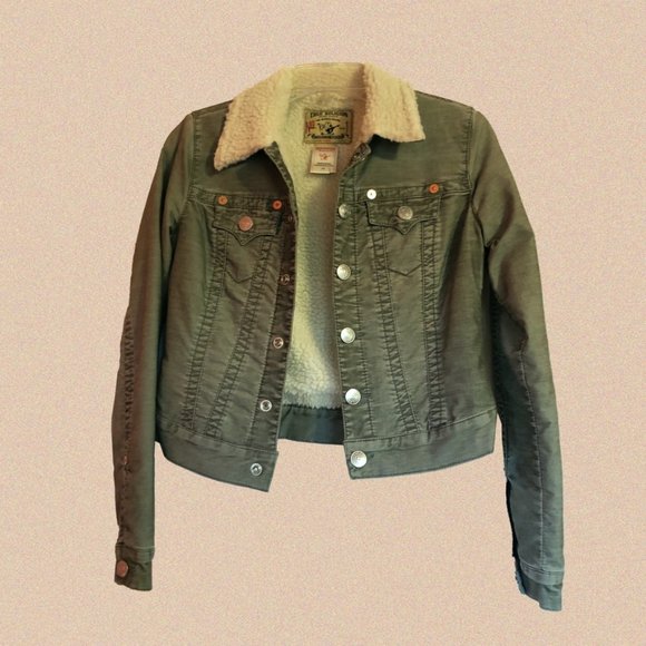 Vintage True Religion Sherpa Lined Jacket - Picture 1 of 4